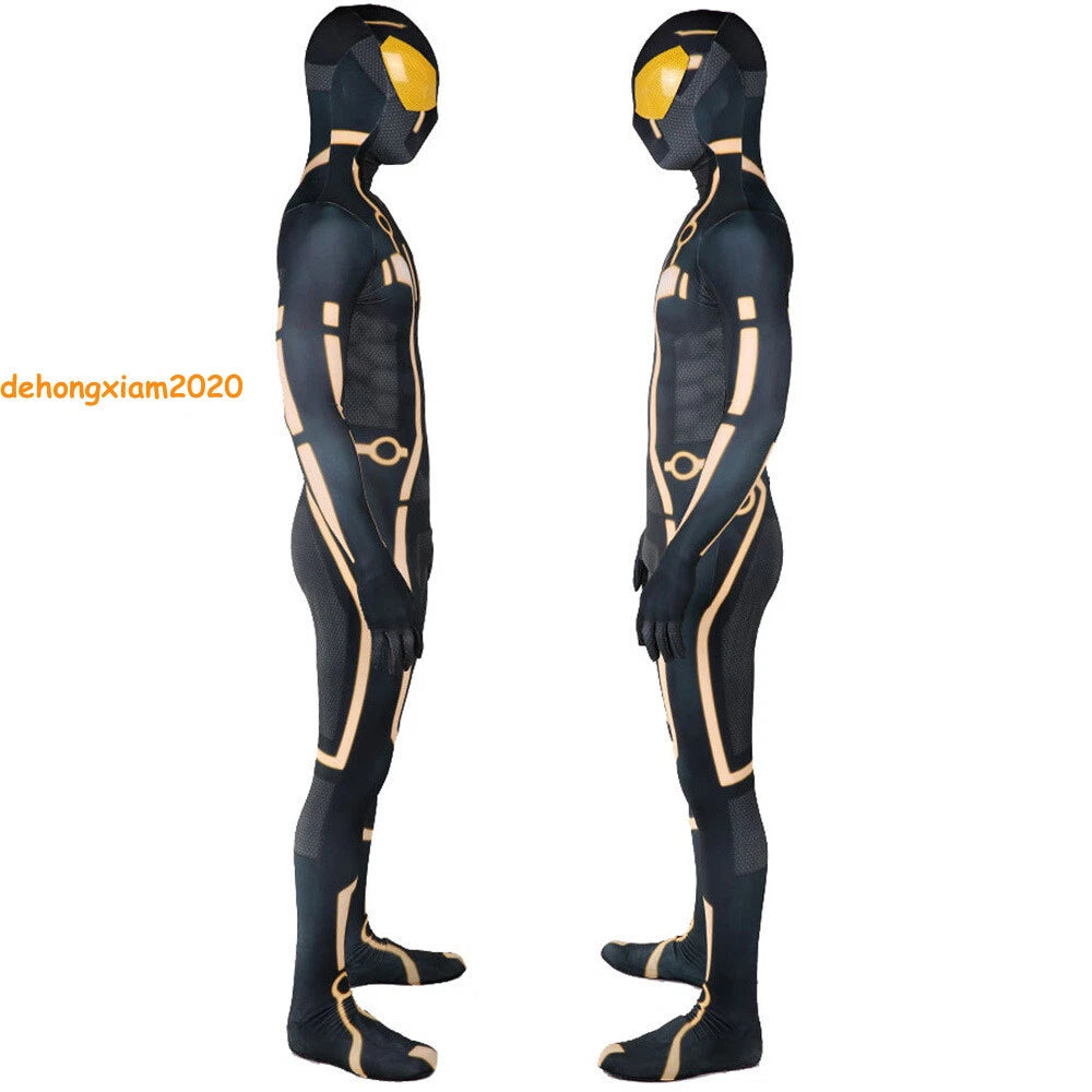 Tron Legacy Bodysuit Mask Zentai Men Jumpsuit Halloween Cosplay Costume Outfit 07FC0E-D4 - KOEEK