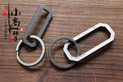 Outdoor TC4 Titanium Key chain Carabiner with Key Ring Hang Buckle EDC Tool 07FC0E-D4 - KOEEK
