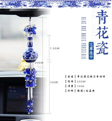 Blue and White Porcelain Car Hanging Ornament Ceramic Vase Interior Decor 07FC0E-D4 - KOEEK