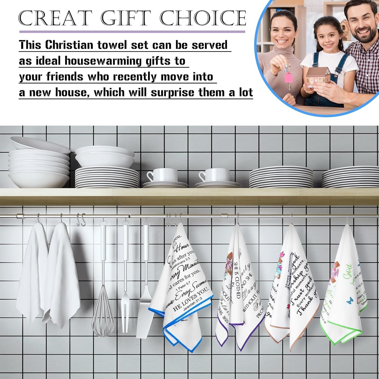 new Rtteri 4 Pcs Religious Dish Towels 16.5 x 23.5 inches, Elegant Style RTTERI - KOEEK