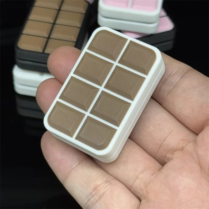 Novelty 3D Chocolate Block Fidget Toys EDC Plastic Push Fidget Slider Fun Toy 07FC0E-D4 - KOEEK