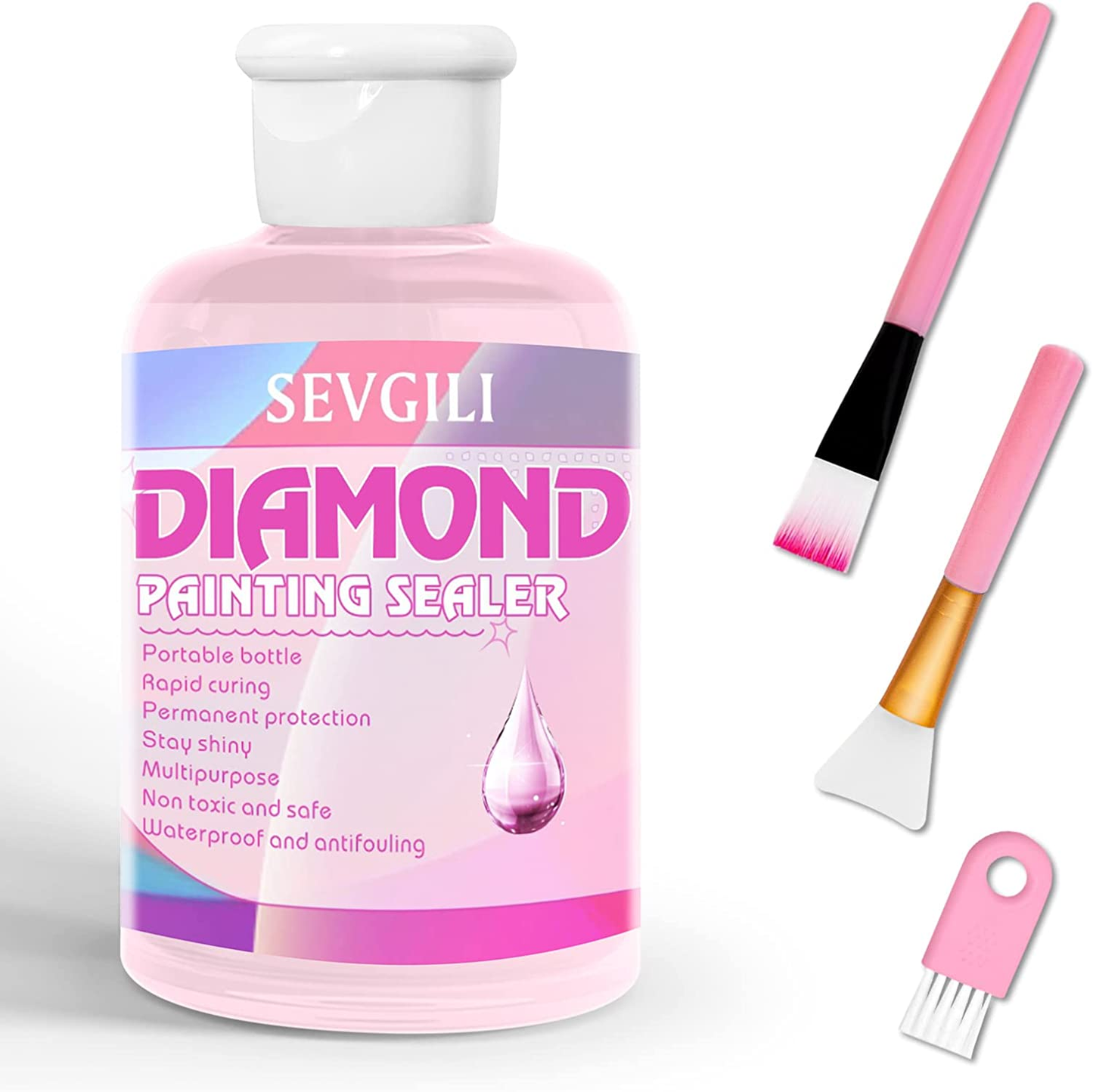 nye Diamond Painting Sealer Kit 120ML med børster, Diamond Art Sealer Puzzle Lim