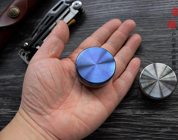 Round Travel Waterproof Titanium Alloy Pill Holder Box Medicine Container Case 07FC0E-D4 - KOEEK