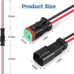 new 6 Kit Deutsch DT 2 pin Black Male Female Wiring Harness 6Set, 2Pin 07FC0E-D4 - KOEEK