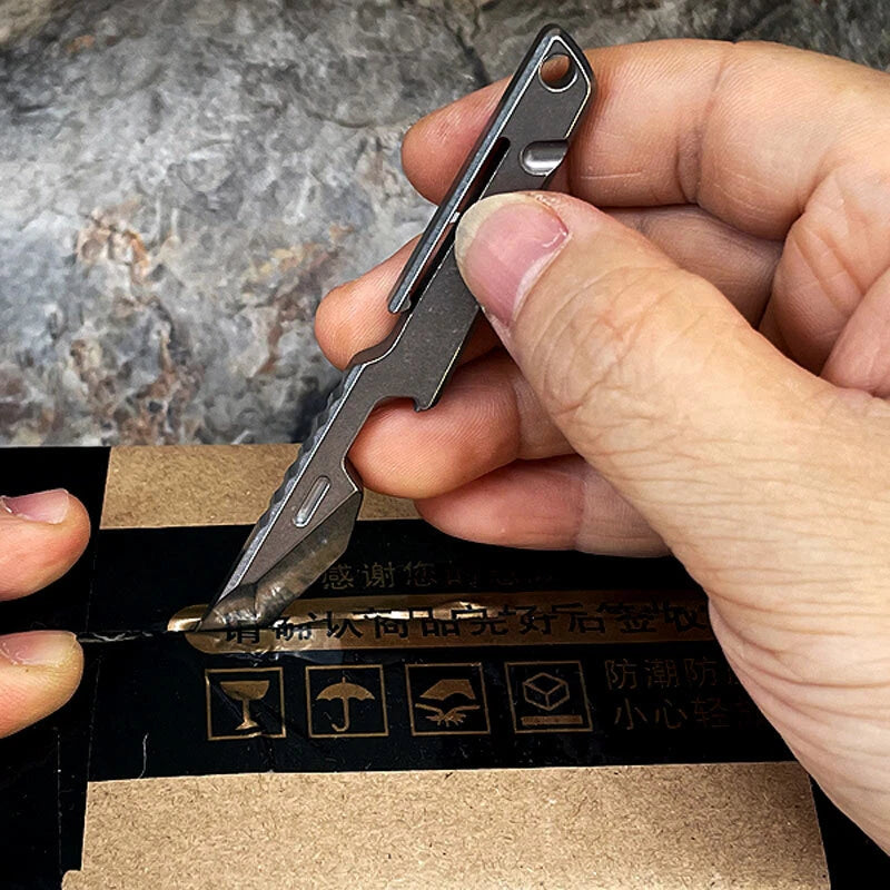 TC4 Titanium Alloy Pocket Multi Tools Bottle Opener cutter Outdoor EDC Tool 07FC0E-D4 - KOEEK