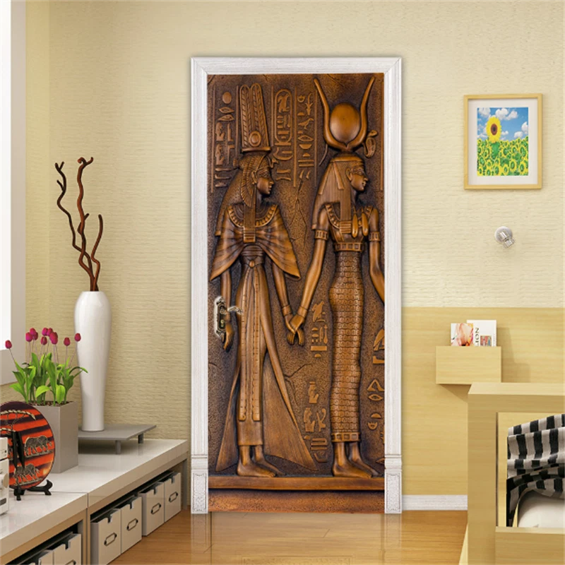 Egyptian Pharaohs 3D Self-Adhesive Door Sticker Wallpaper Decals Murals Decor 07FC0E-D4 - KOEEK