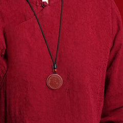 29mm Exquisite Vintage Cinnabar Pendant Necklace Vermilion Bird Pendant 07FC0E-D4 - KOEEK