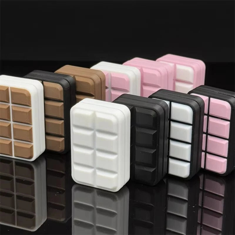 Novelty 3D Chocolate Block Fidget Toys EDC Plastic Push Fidget Slider Fun Toy 07FC0E-D4 - KOEEK