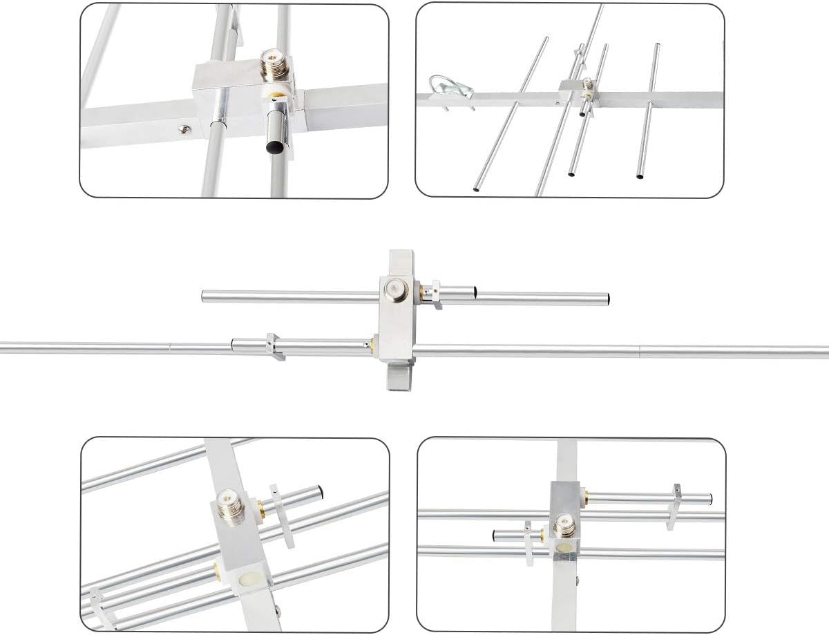 new HYS Dual Band Yagi Antenna, 2Meter 70CM 144/430Mhz 9.5/11.5dBi Outdoor Silver HYS - KOEEK