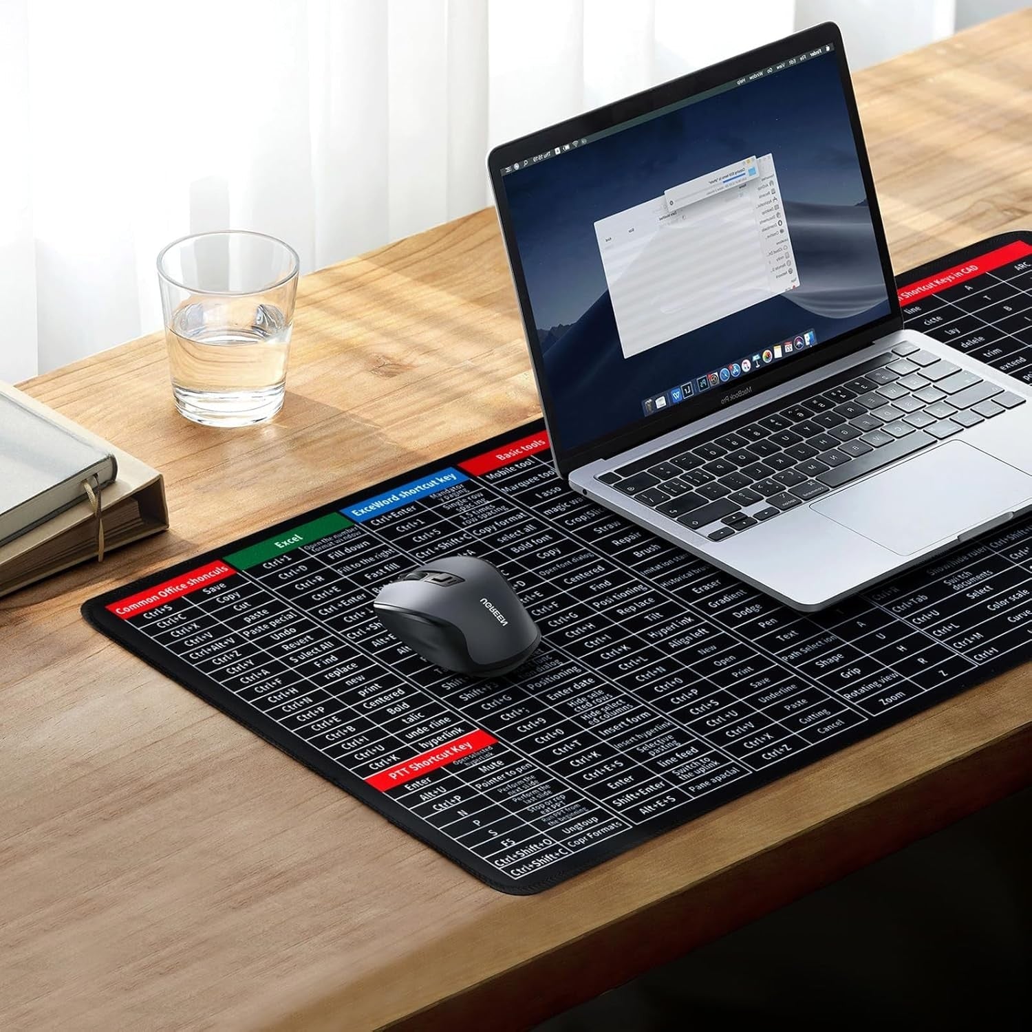 new Quick Key Non-Slip Keyboard Mouse Pad, Desk 800*300mm (11.8*31.5in), Black 07FC0E-D4 - KOEEK
