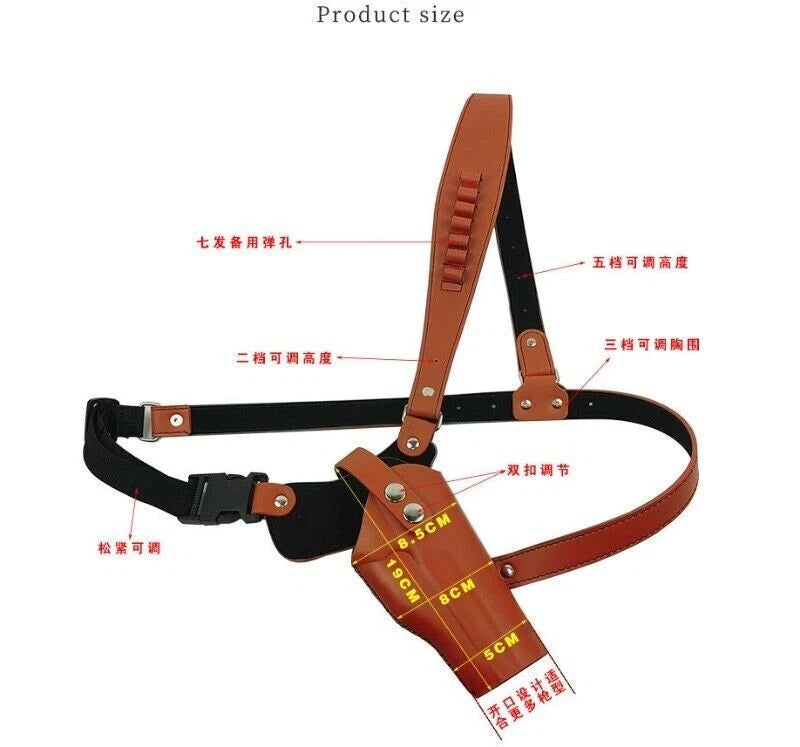 Outdoor Tactical Holster Cowhide Chest Bag for Glock Fast Pull Out Competition 07FC0E-D4 - KOEEK
