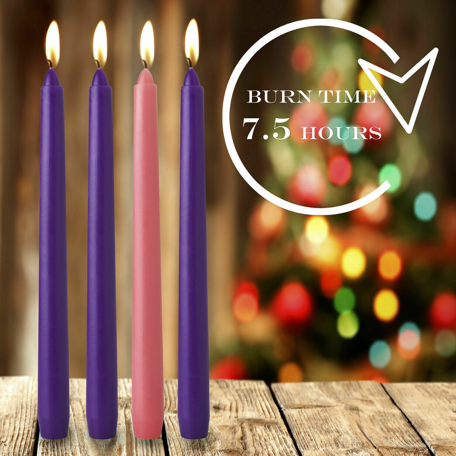 100 pcs Christmas Advent Taper Candles- 10-inch x 0.75 (3/4)inch-4pc per pack 07FC0E-D4 - KOEEK