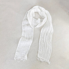 Unisex Narrow Slender Flax Linen Tassel Scarf Neckerchief Shawl Thin Bandana 07FC0E-D4 - KOEEK