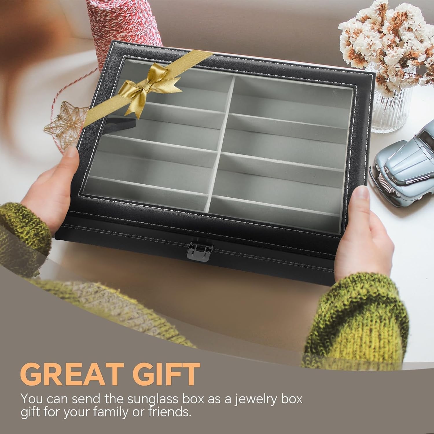 new MYFULLY 8 Slot Eyeglass Sunglass Storage Box | PU Leather Multi Medium, Black MYFULLY - KOEEK