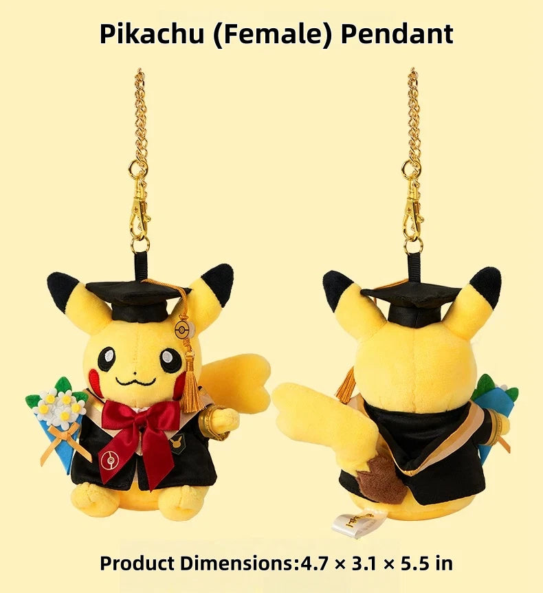 official Pokemon Center We've Graduated Series Pikachu Male&Female Keychain&Toy POKEMON - KOEEK