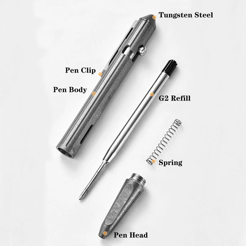 Titanium Pocket Ball Pen Office Signature Working Stationery Pen Outdoor EDC 07FC0E-D4 - KOEEK