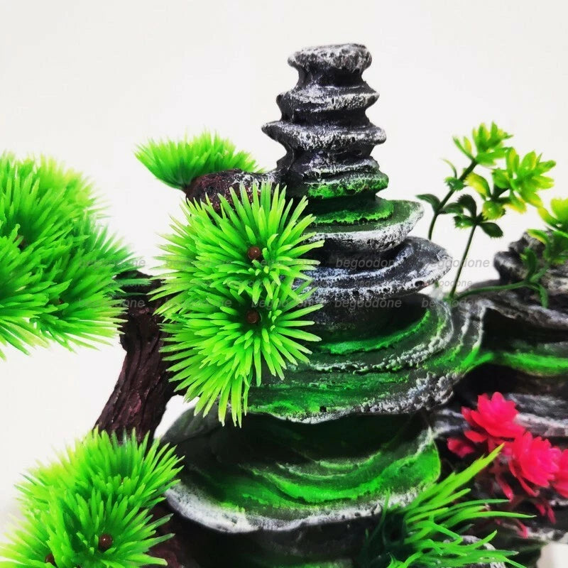 Big Aquarium Rockery Ornament Mountain Tree Fish Tank Decorations Accessories 07FC0E-D4 - KOEEK