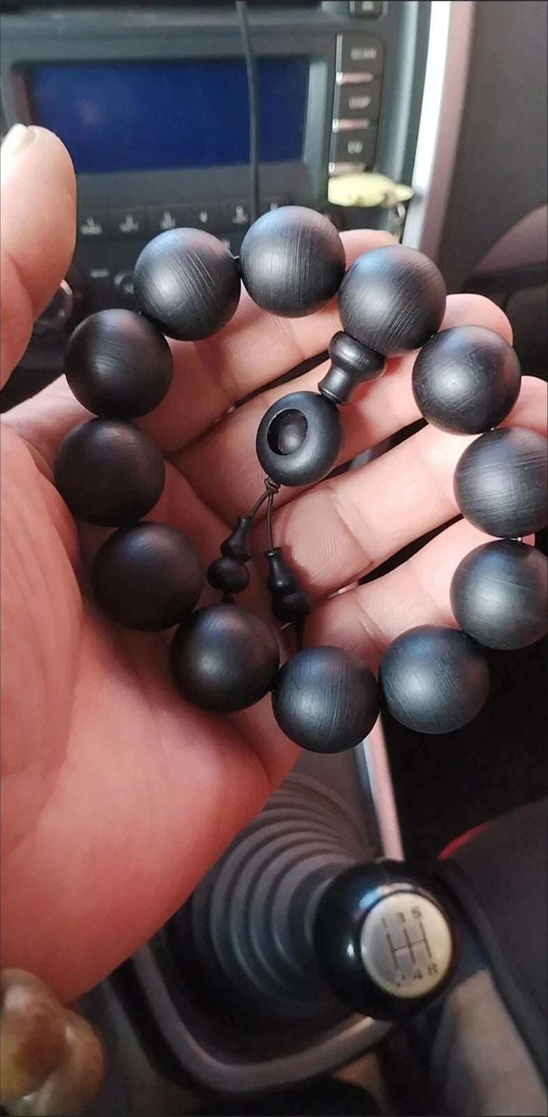20mm Natural Grade A Screw Pattern Agarwood Men Woman  Bracelet Jewelry 07FC0E-D4 - KOEEK