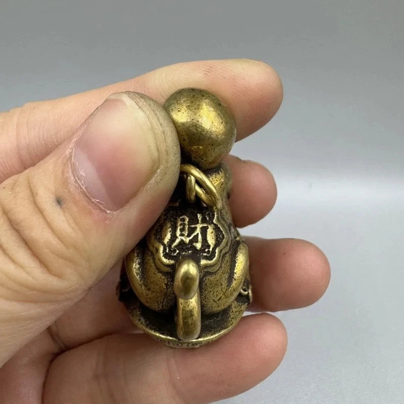 42mm Cute Chinese Brass Zodiac Animal Monkey Yuanbao Feng Shui Wealth Statue 07FC0E-D4 - KOEEK