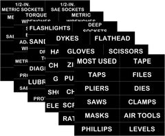 new Magnetic Tool Box Organization Labels,Tool Chest Organizer 4 x 1 inch, Black 07FC0E-D4 - KOEEK