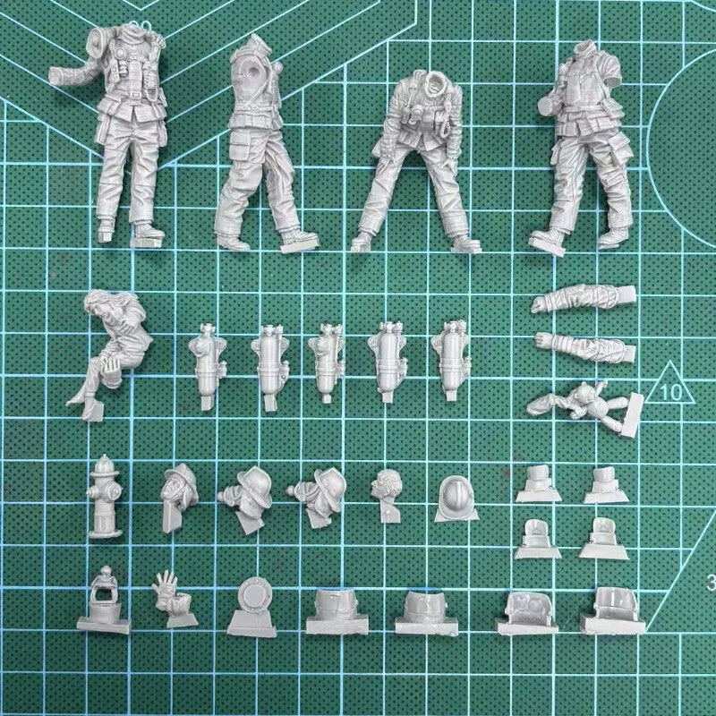 1/35 Resin Model Kit Firefighter Collection 5 Figures Unassembled Unpainted 07FC0E-D4 - KOEEK