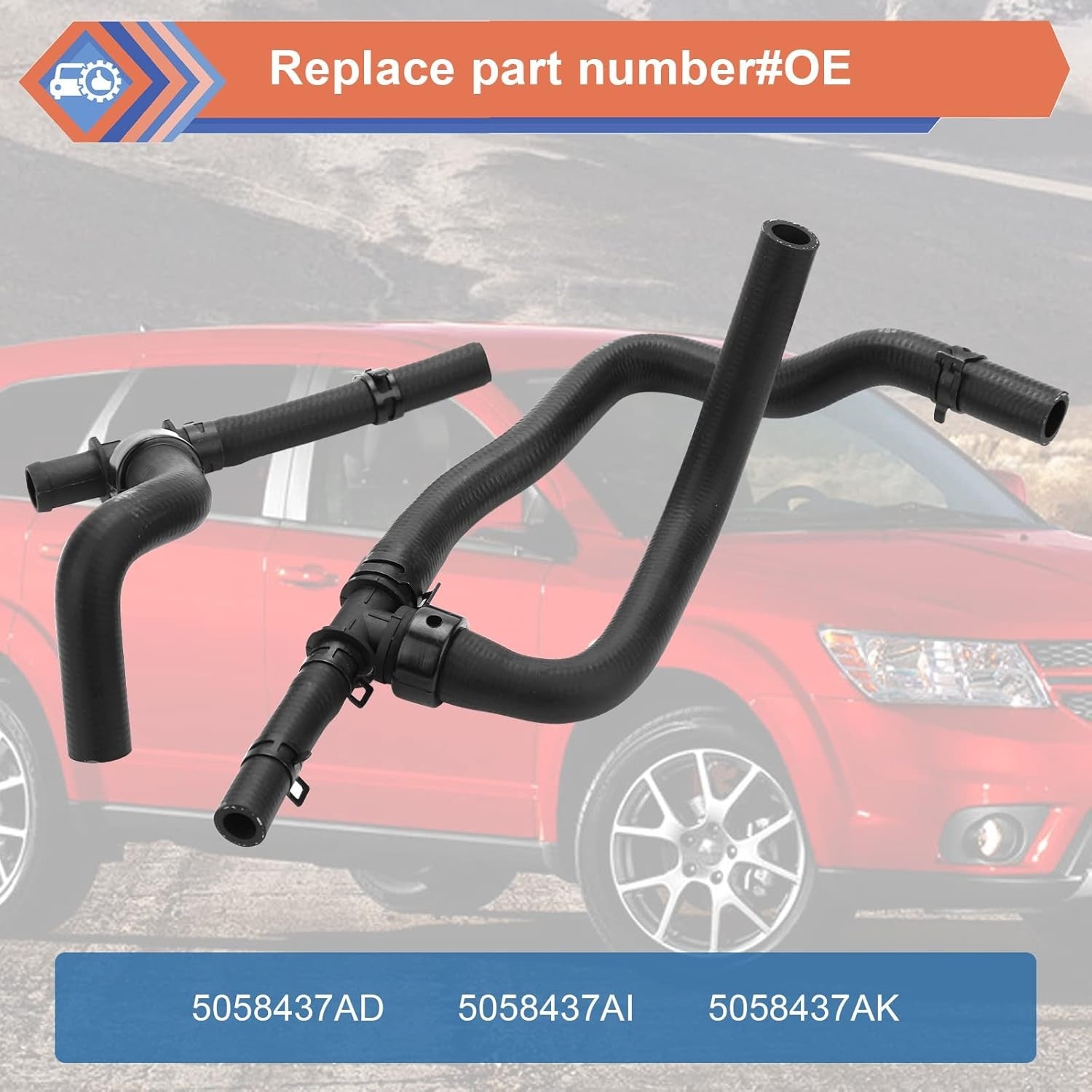 new ZONFANT HVAC Heater Hose Pipe Kit With TEE For Return Compatible Black
