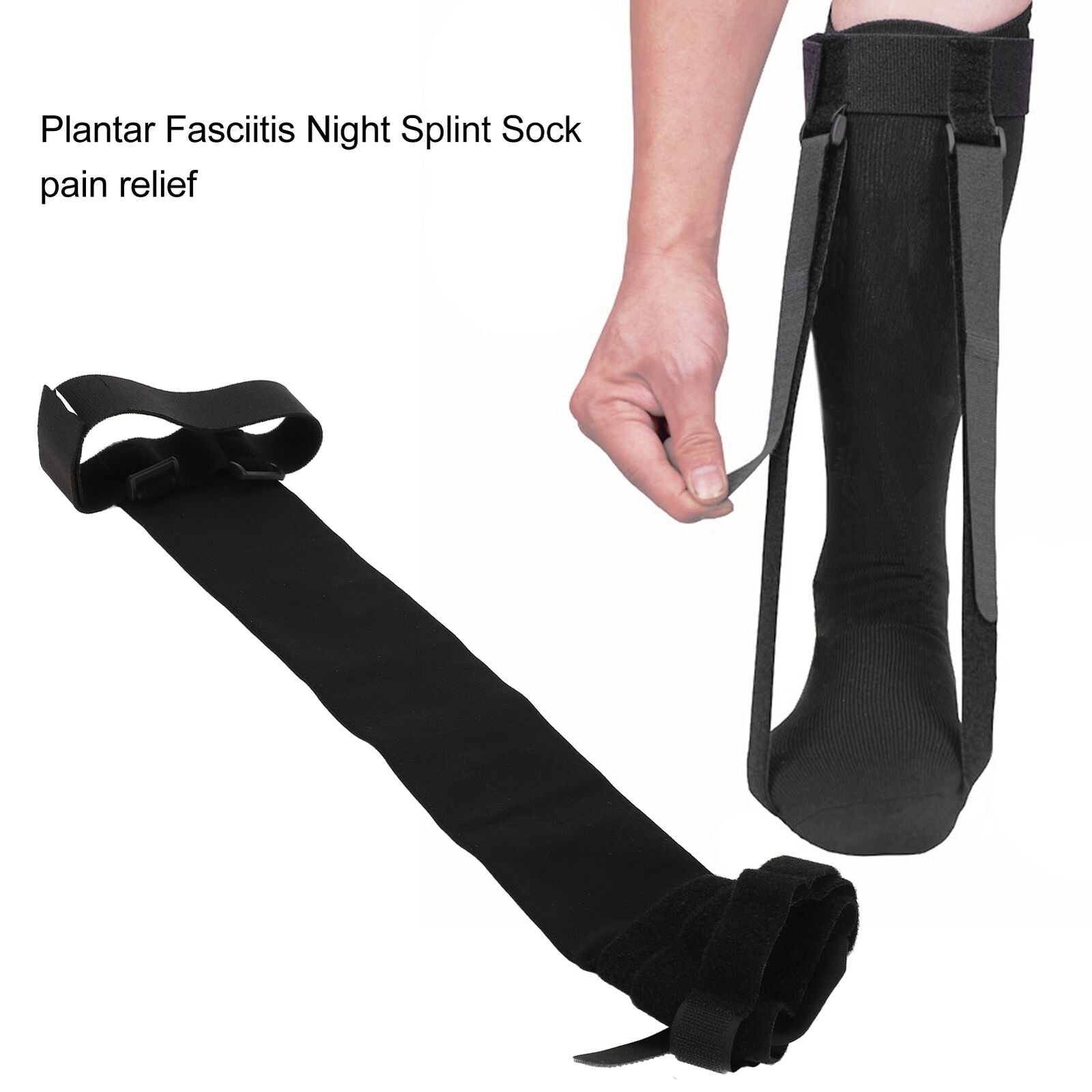 new Plantar Fasciitis Night Splint Sock Pain Relief Dual Strap Design Dorsiflexio US koeek - KOEEK