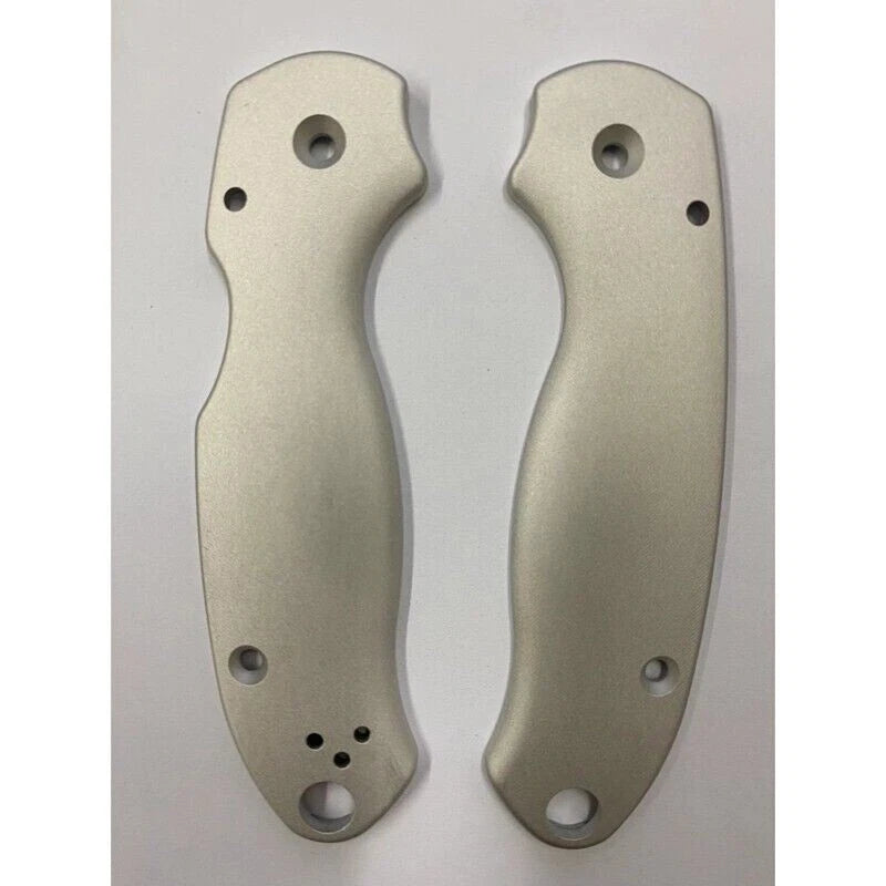 Aluminium Alloy Silver Smooth Surface Handle Scales for Spyderco Para 3 / C223 07FC0E-D4 - KOEEK