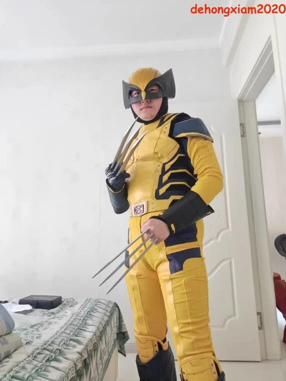 2024 Deadpool & Wolverine Jumpsuit Outfit Cosplay Halloween Costume Full Set 07FC0E-D4 - KOEEK
