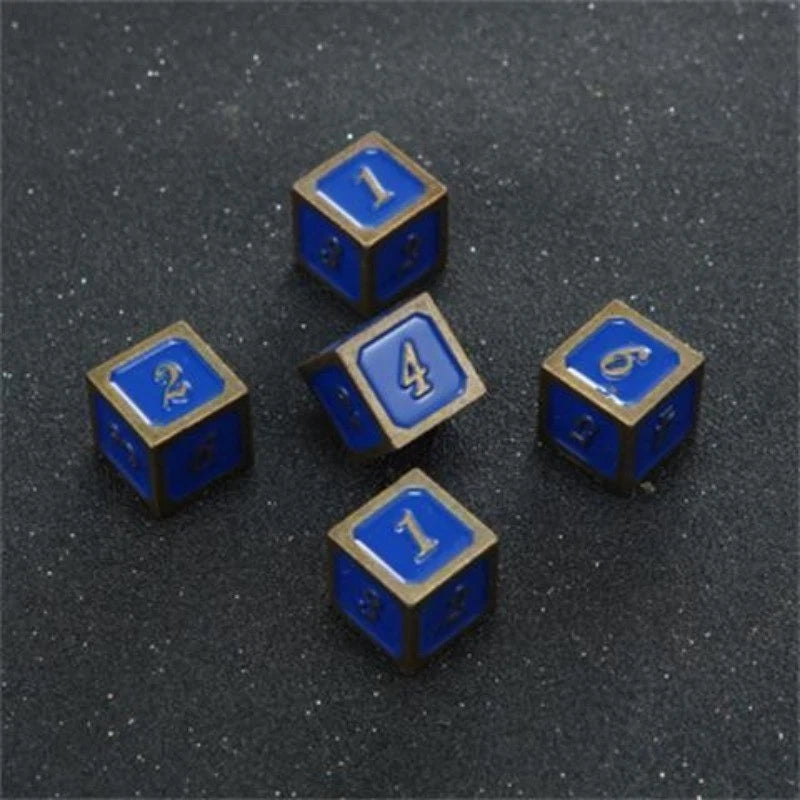 6 Sided Metal Dice Colorful Dice Mahjong Game Dice Set 5 Pieces 07FC0E-D4 - KOEEK