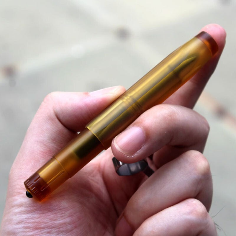 1PC EDC Imported PEI Amber Fountain Pen Octagonal Portable Office Business Pen 07FC0E-D4 - KOEEK