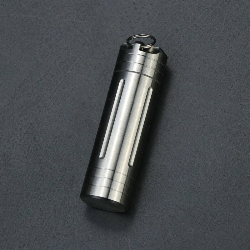 Titanium Alloy Waterproof Case EDC Portable Pill Medicine Capsule Storage Tools 07FC0E-D4 - KOEEK
