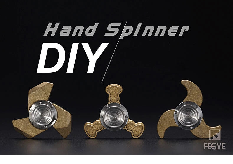 FEGVE Diy Fidget Hand Spinner Triangle Matte Brass/Copper Finger Toy EDC 07FC0E-D4 - KOEEK