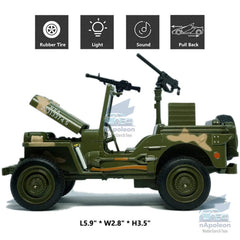 1:24 Jeep Willys MB WWII US Military Vehicle Model Car Diecast Toy Gift Kids 07FC0E-D4 - KOEEK