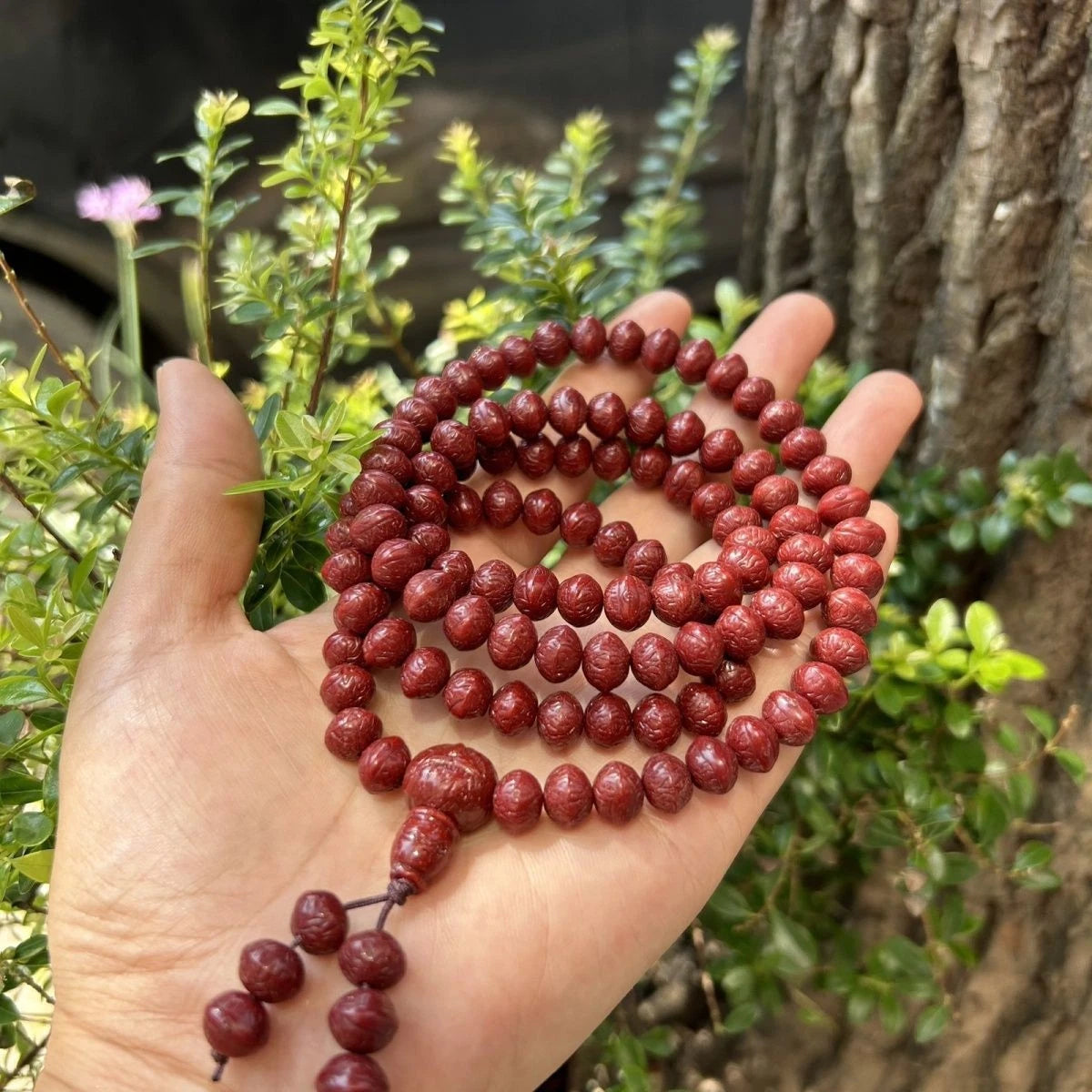 108 Beads Nepal Phoenix Eye Bodhi 9mm Resin Prayer Beads Buddhist Mala 07FC0E-D4 - KOEEK