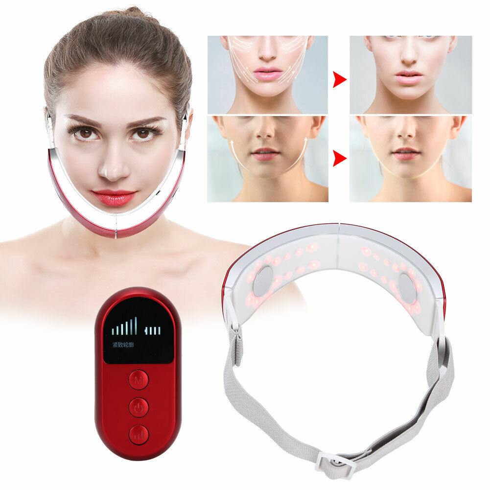 new Electric V-Face Slimming Red Blue Light Vibration Massage Skin Lifting Machine koeek - KOEEK