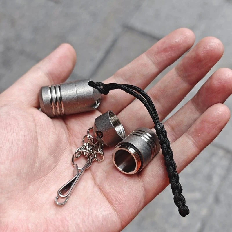 PEI Boxes Titanium alloy TC4 Waterproof Pill Case Portable Container EDC Pendant 07FC0E-D4 - KOEEK
