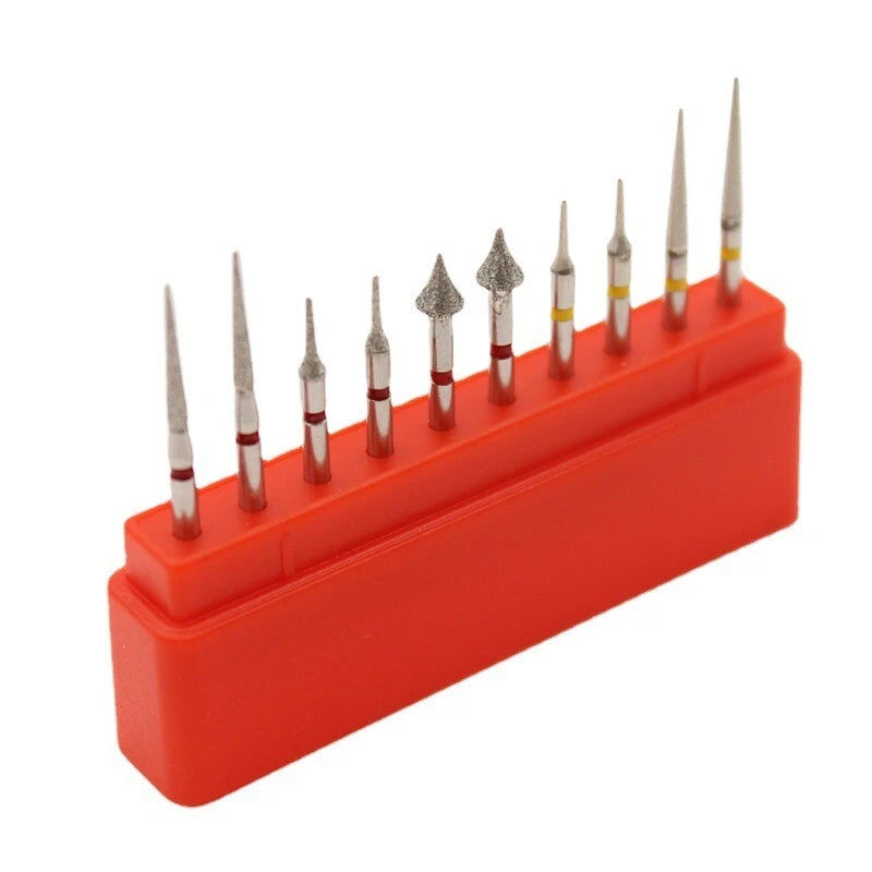 10pcs/1 Set Dental Diamond Burs Composite Polishing Kit For High Speed Handpiece 07FC0E-D4 - KOEEK