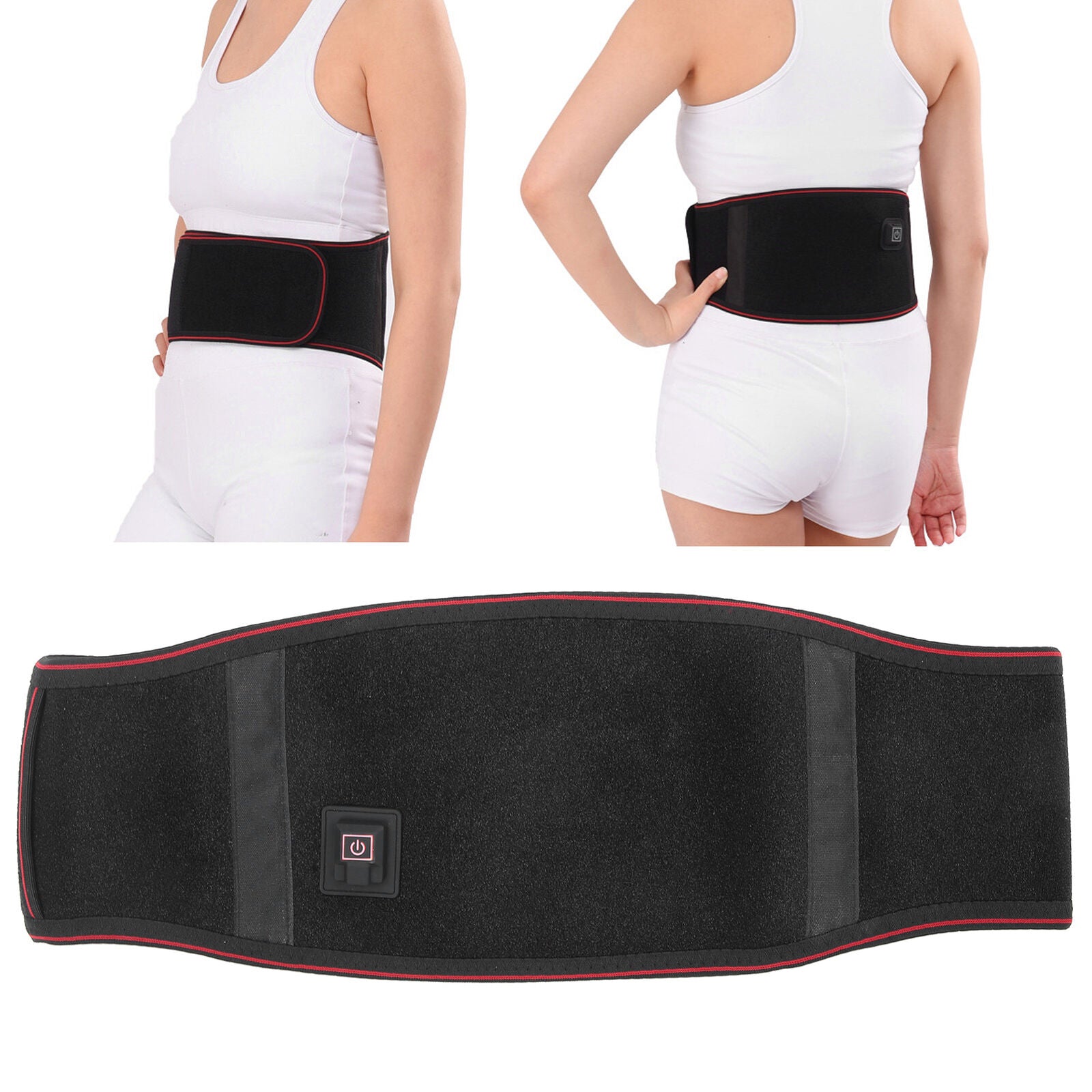 new Heating Back Belt Waist Heated Pad Pain Relief Lumbar Support Brace HGF koeek - KOEEK