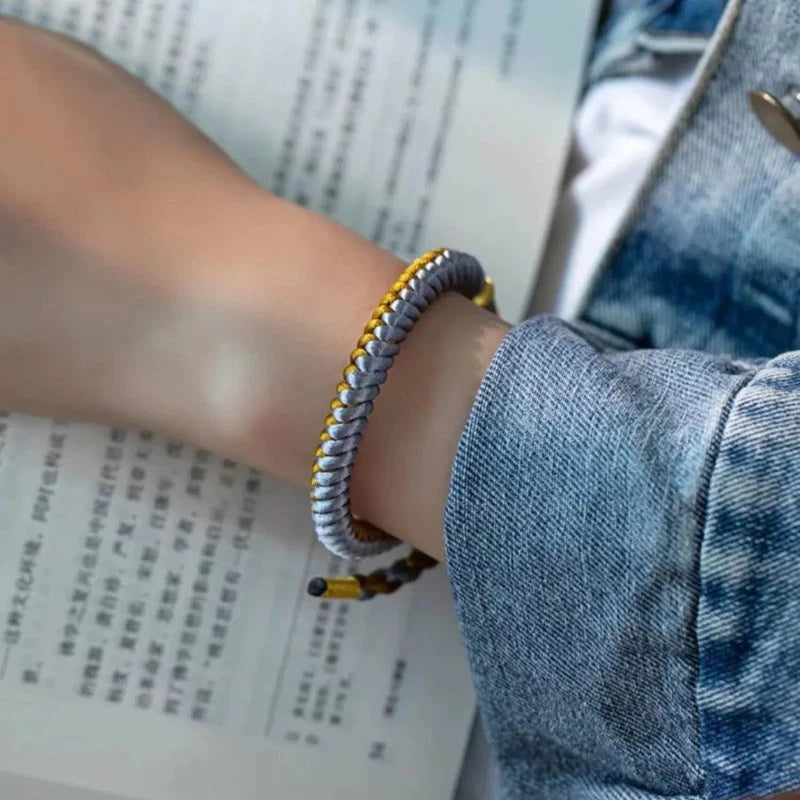 Tibetn Hand-woven Zakilam Bracelet Six Character Mantra Amulet HandString Bangle 07FC0E-D4 - KOEEK