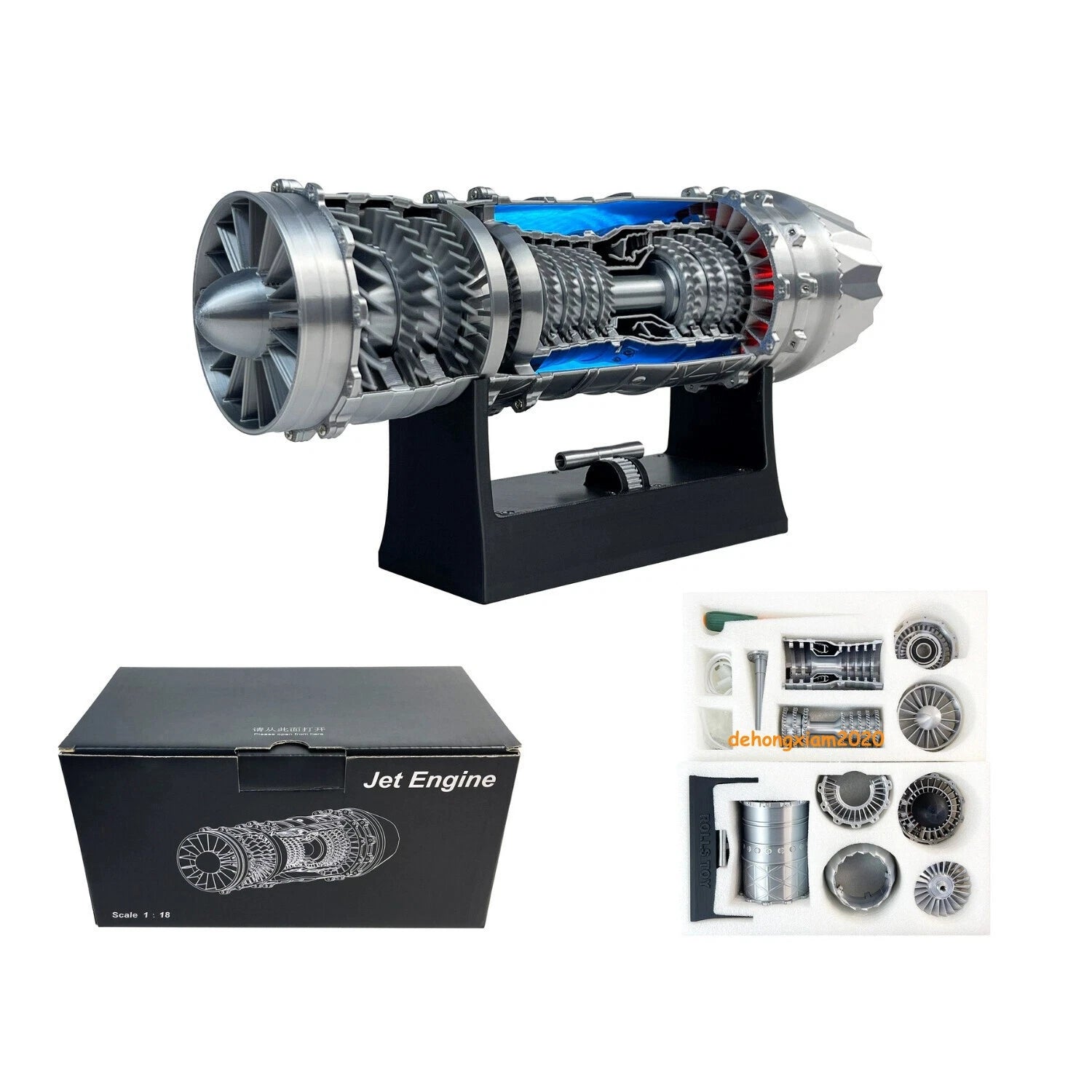 1:18 U.S. Air Force F-35 Fighter Jet Turbojet Engine Model Electric Version 07FC0E-D4 - KOEEK