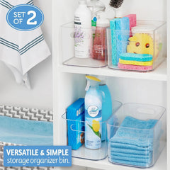 10“ x 6” Clear Open Food Storage Container, 2-Piece Set, with Handles 07FC0E-D4 - KOEEK