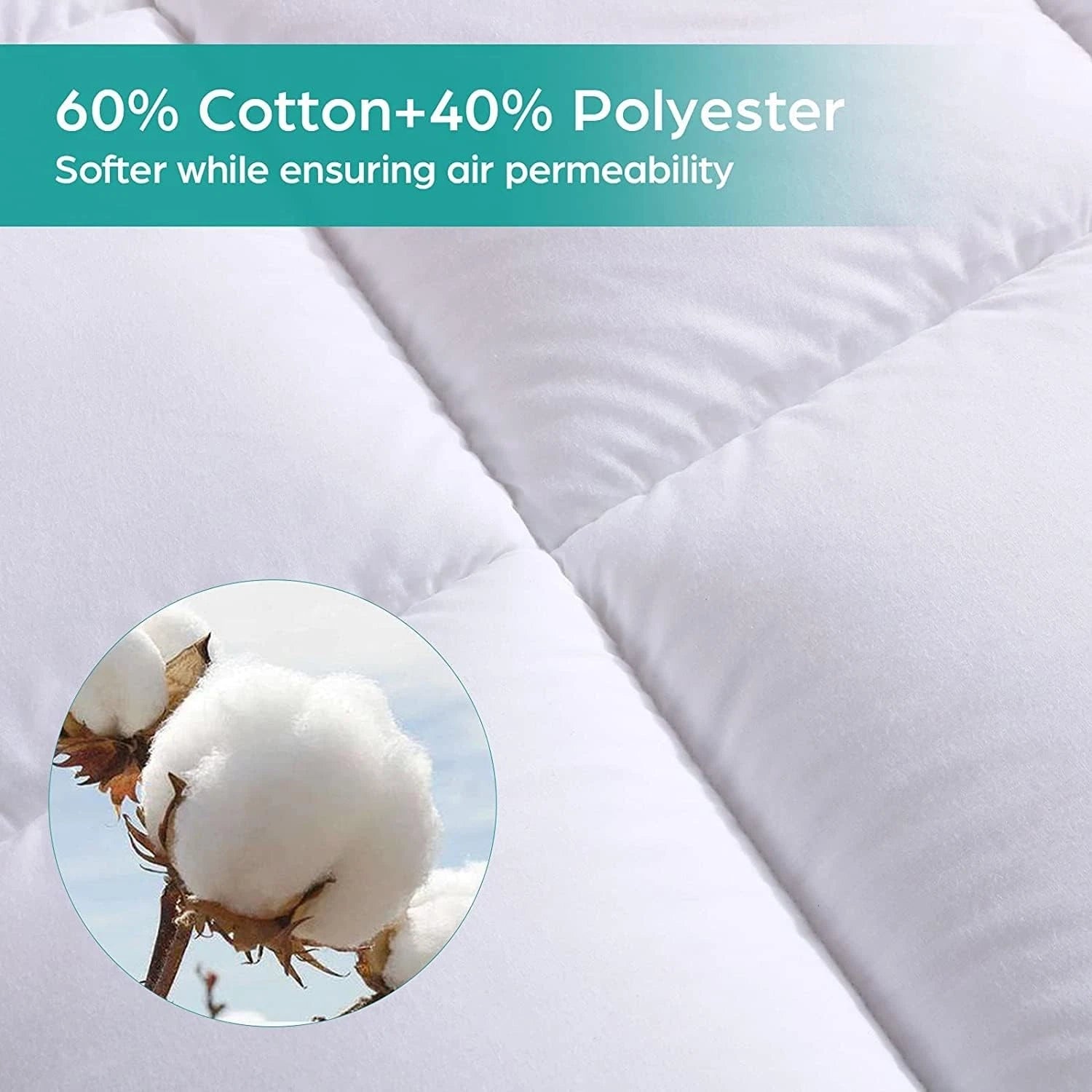 Cotton waterproof mattress pad replacement filling Pillow top Mattress pad 07FC0E-D4 - KOEEK