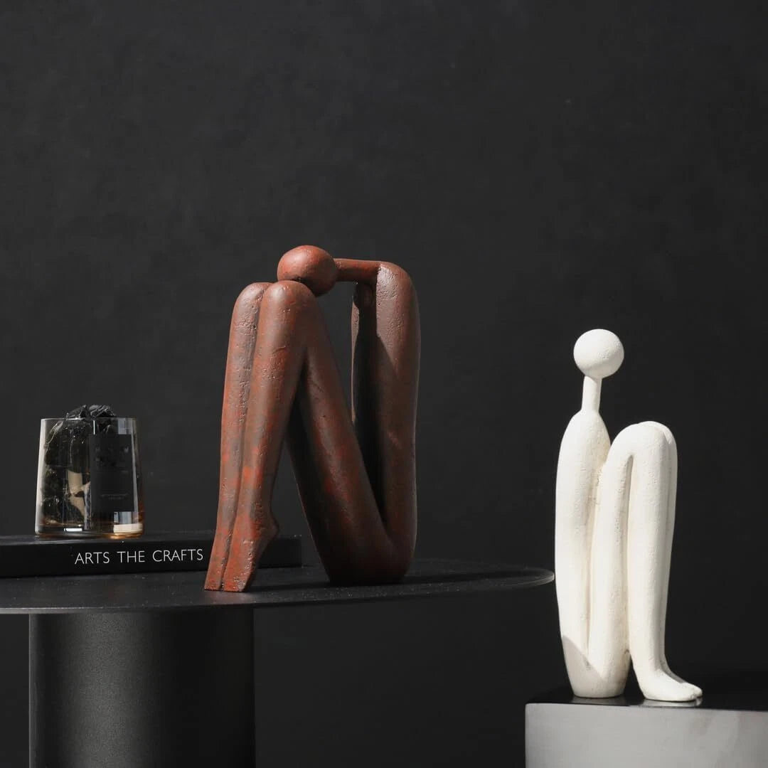 Decorative Bookends for Heavy Books, Thinker Statue Bookends for Desks 07FC0E-D4 - KOEEK