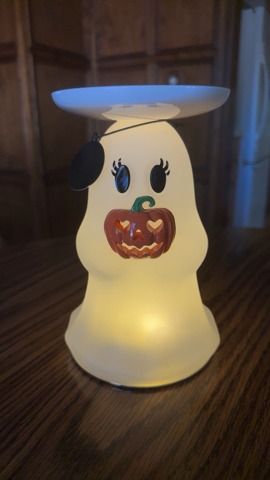 ! NIB Bath and Body Works Light-up Ghost Pedestal 3-Wick Candle Holder! 07FC0E-D4 - KOEEK