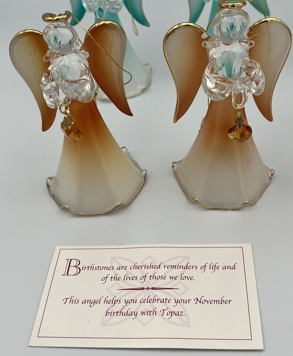 (8) Glass Ornament Angels High Quality Glass Collection Birthstone Angels ! 07FC0E-D4 - KOEEK