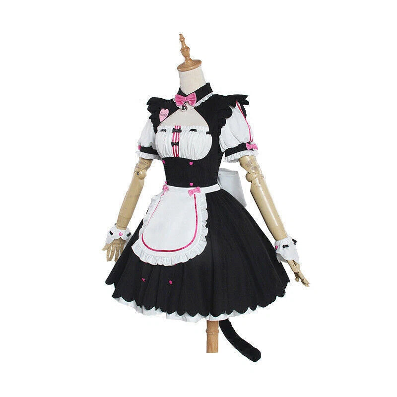 Nekopara Chocola Vanilla Kawaii Cat Maid Cosplay Costume Dress Full set Access 07FC0E-D4 - KOEEK