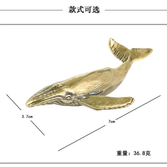 Pure Copper Whale Ornament Tea Pet Decoration 07FC0E-D4 - KOEEK