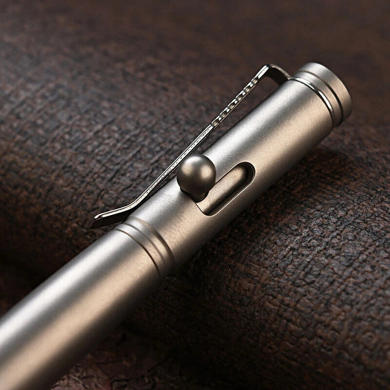 TC4 Titanium Bolt Action Ballpoint Pen EDC Pocket Pen Office Stationery Outdoor 07FC0E-D4 - KOEEK