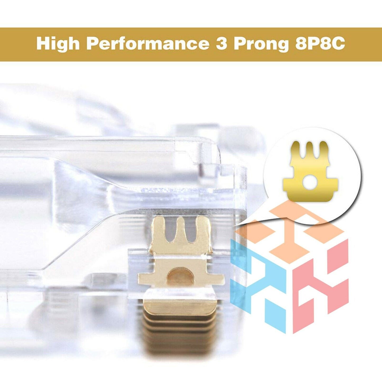 100 pcs RJ45 Modular Plug CAT5 CAT5E 8P8C Network Cable LAN Connector End Plug